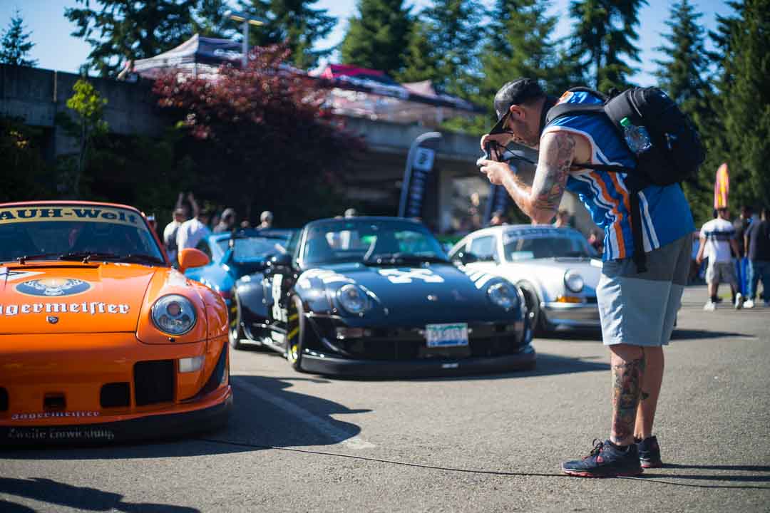 Porsche cars at the 2018 Seattle StanceWars.