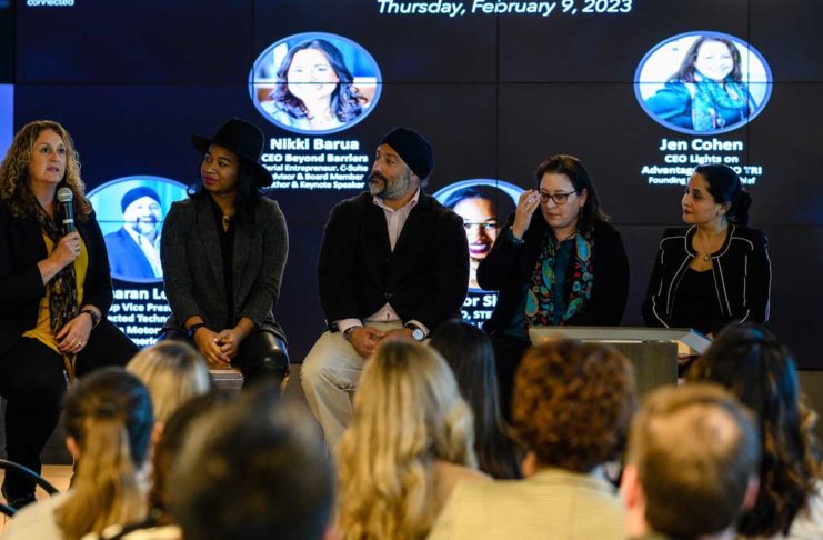 Panel of Automotive and Technology Leaders discussing diversity and inclusion, especially of women in STEM positions.